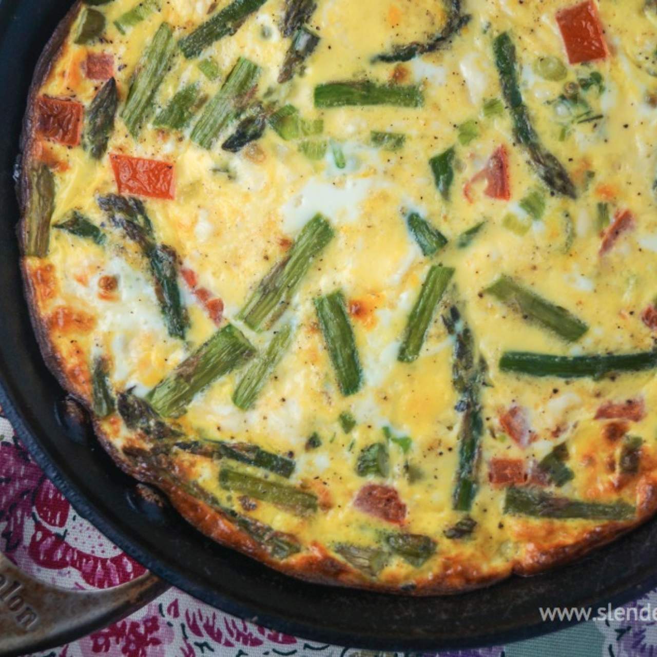Asparagus and tomato frittata breakfast