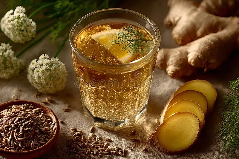 Digestive Health: Ginger–Mint Digestive Tonic & Warm Fennel Water for a Calm Stomach