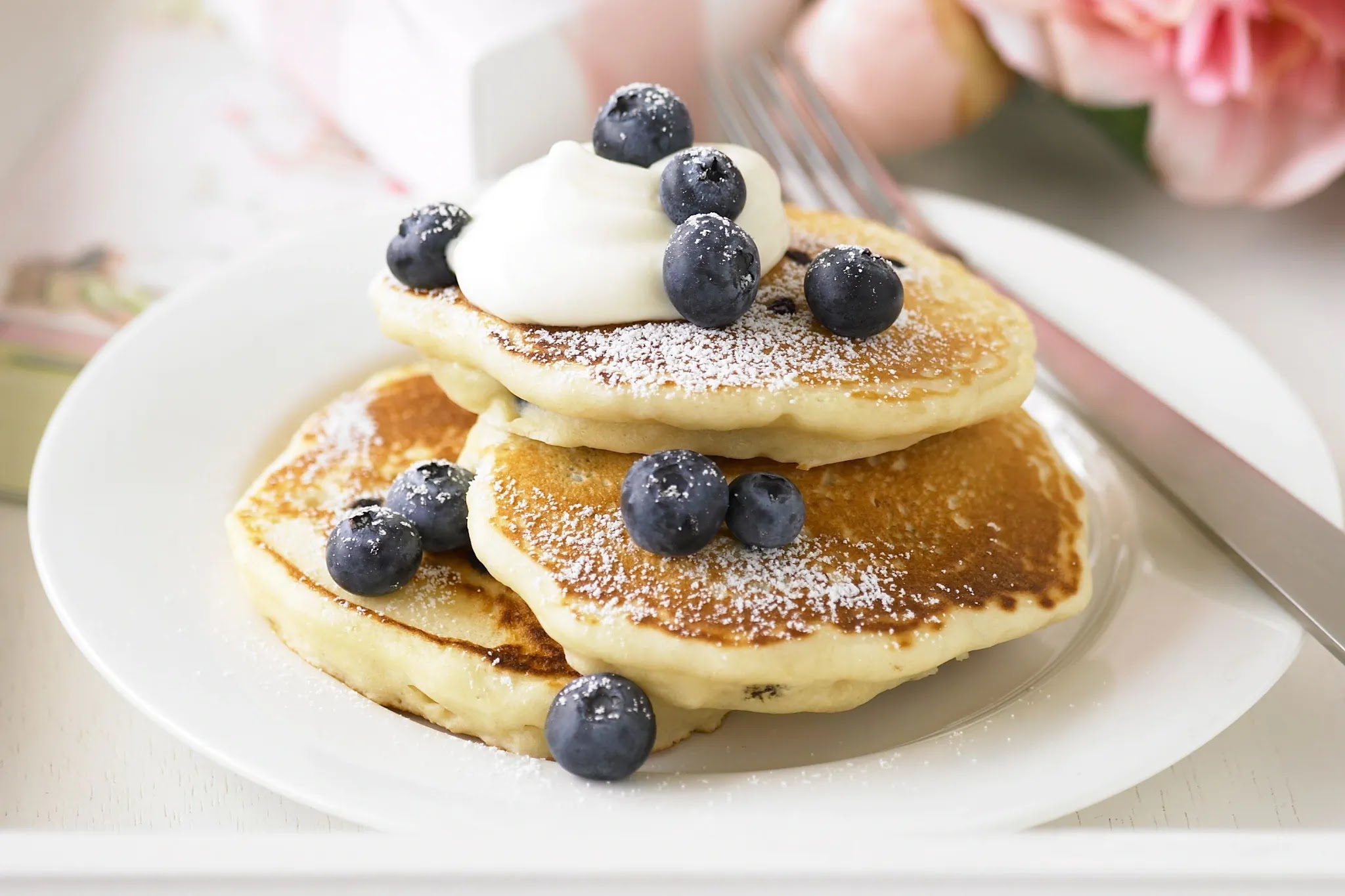 Almond and blueberry pancakes